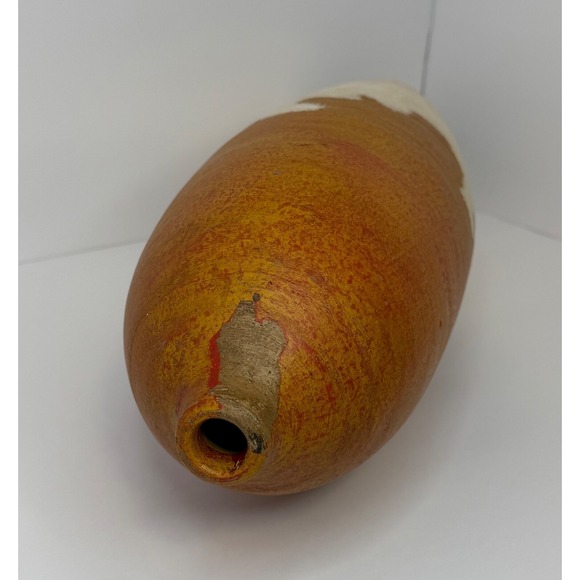 Vintage Mexican Clay Vase – 20" Tall Terracotta & Whitewashed Pottery – Rustic - Picture 2 of 4